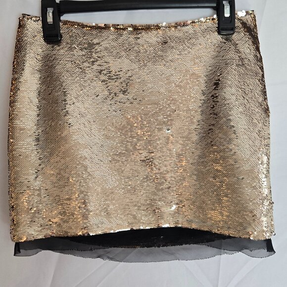 Rachel Zoe “Finn” Sequin Mini Skirt – Gold – Size 4 - Picture 1 of 5